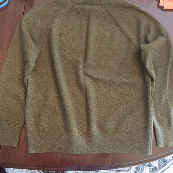 Banana Republic Mens Italian Merino Wool Fine Knit Sweater Sz XL Green Cozy Luxe - Picture 7 of 13